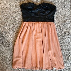 Leather and Chiffon Dress Size Small. EUC Worn Once.